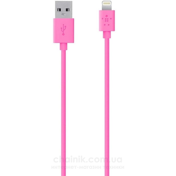 Кабель BELKIN USB 2.0 Lightning charge/sync cable 1.2м Pink (F8J023bt04-PNK) 