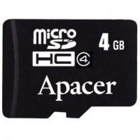 Карта памяти APACER microSDHC 4Gb class 4 б/п (AP4GMCSH4-RA)
