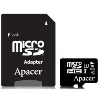 Карта памяти APACER microSDHC UHS-I 16GB class 10 +SD (AP16GMCSH10U1-R)