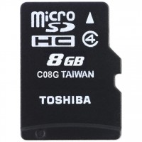Карта памяти TOSHIBA microSDHC 8Gb сlass 4 +SD adapter